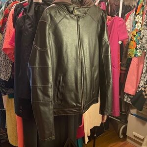 Chocolate Brown Faux Leather Jacket by Columbia